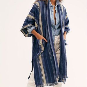 Free People Blue Odyssey Kimono / Shawl NWT!!